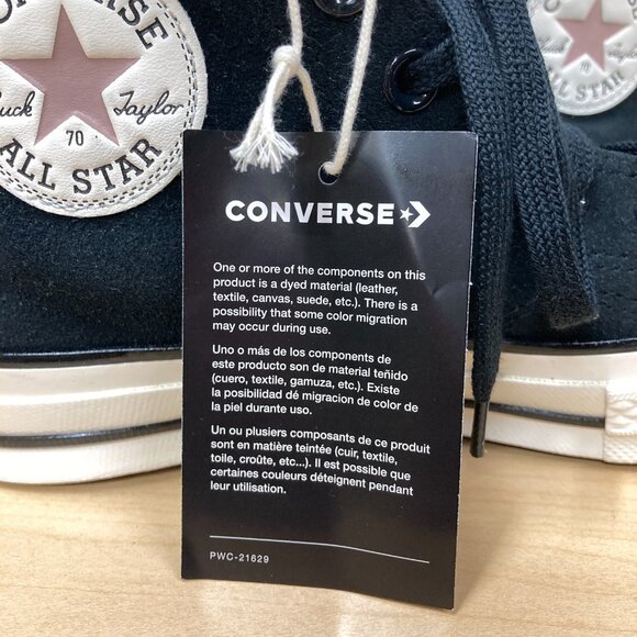 Converse Chuck 70 Hi Top Sneaker Unisex Sz W 7 / M 5 Black Suede NEW Minor Flaw - Picture 4 of 11